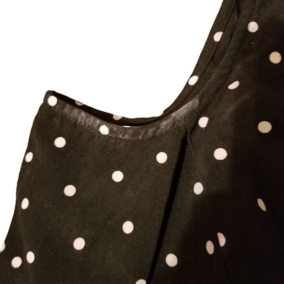 Sheri Martin 14P Black White Polka Dot Dress‎ Sleeveless Maxi Back Cut Out - Picture 4 of 5